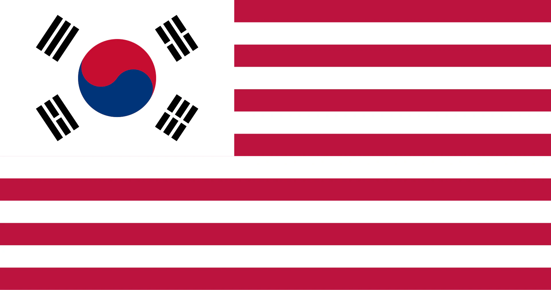 대한민국과 미국을 함께 표현한 국기 이미지